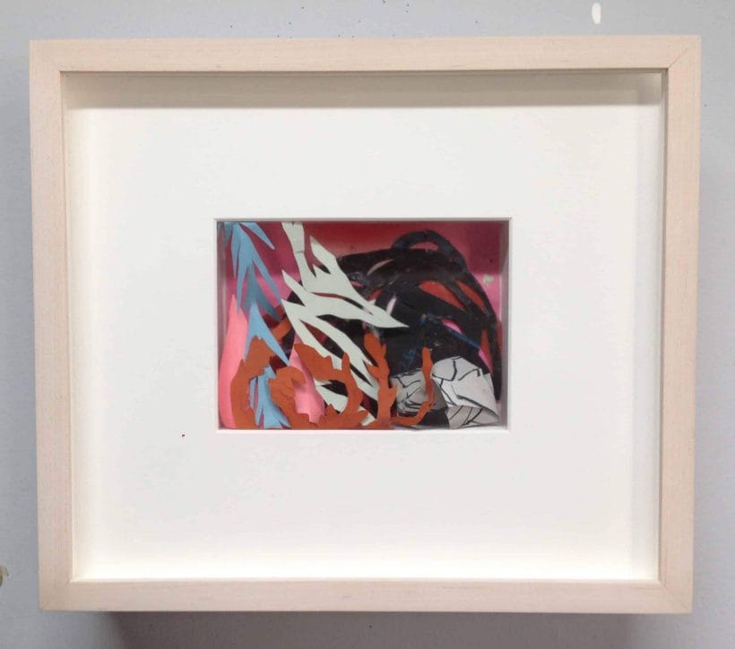 Maquette Forest Fire Lightning Storm | 2017 | Paper Collage | 6 x 4 x 3 in.