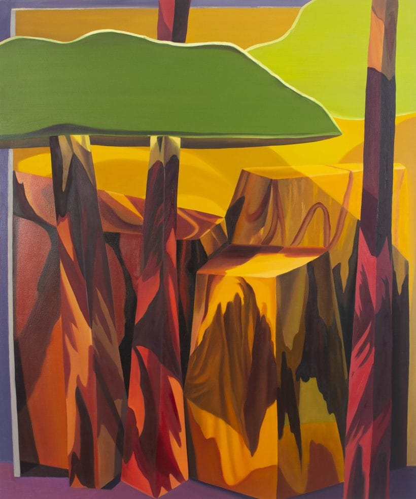 Rachel MacFarlane | Ochre Towers | 2020 | Oil on Canvas on Wood Panel
