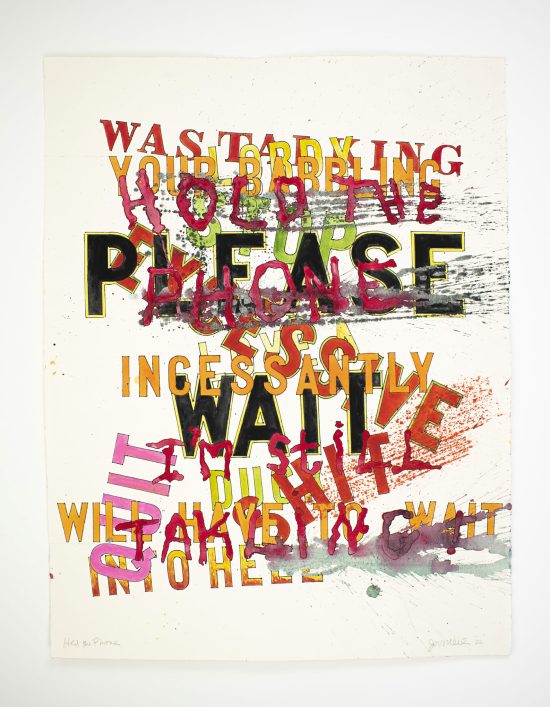Hold the Phone | 2022 | mixed media on paper | 22 x 30 in.